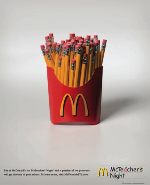 A flyer advertising McDonald's "McTeacher's Night"