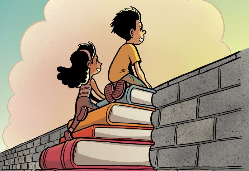 Cover illustration from "Reading Without Walls" by Gene Luen Yang.