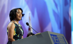 2016 National Teacher of the Year Jahana Hayes addresses the 95th NEA Representative Assembly (Scott Iskowitz/NEA)