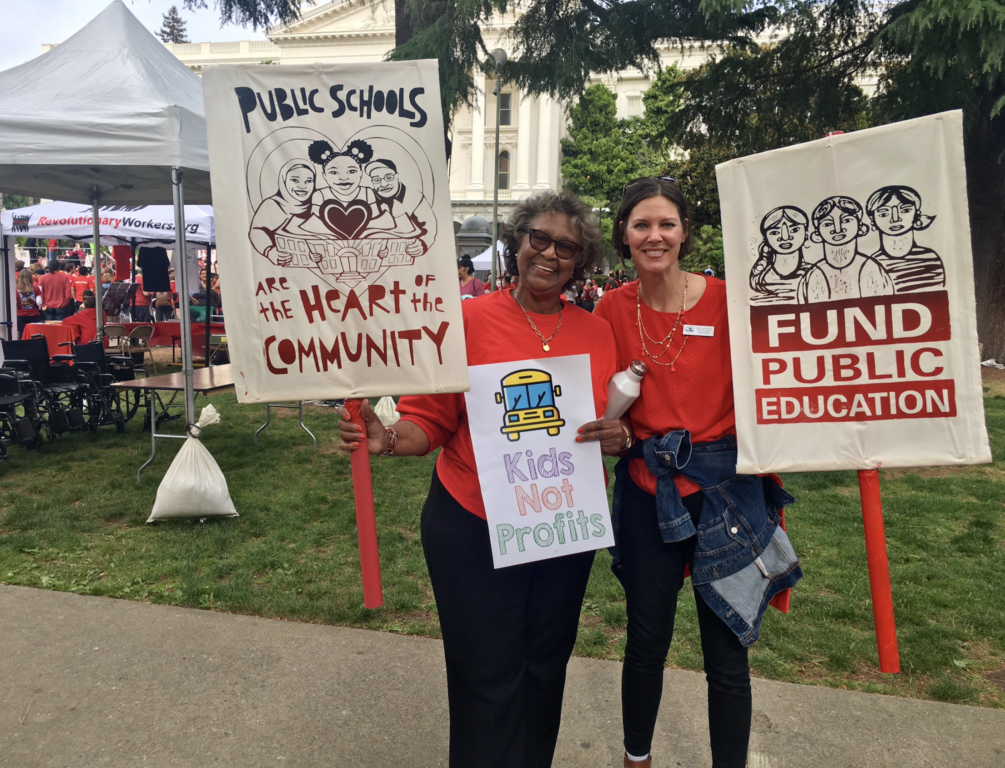 California marchers with signs