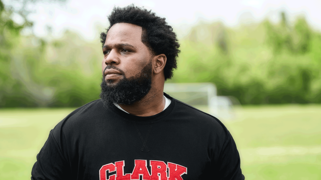 Photo of voting rights activist Derron Cook, an art teacher from Louisiana.