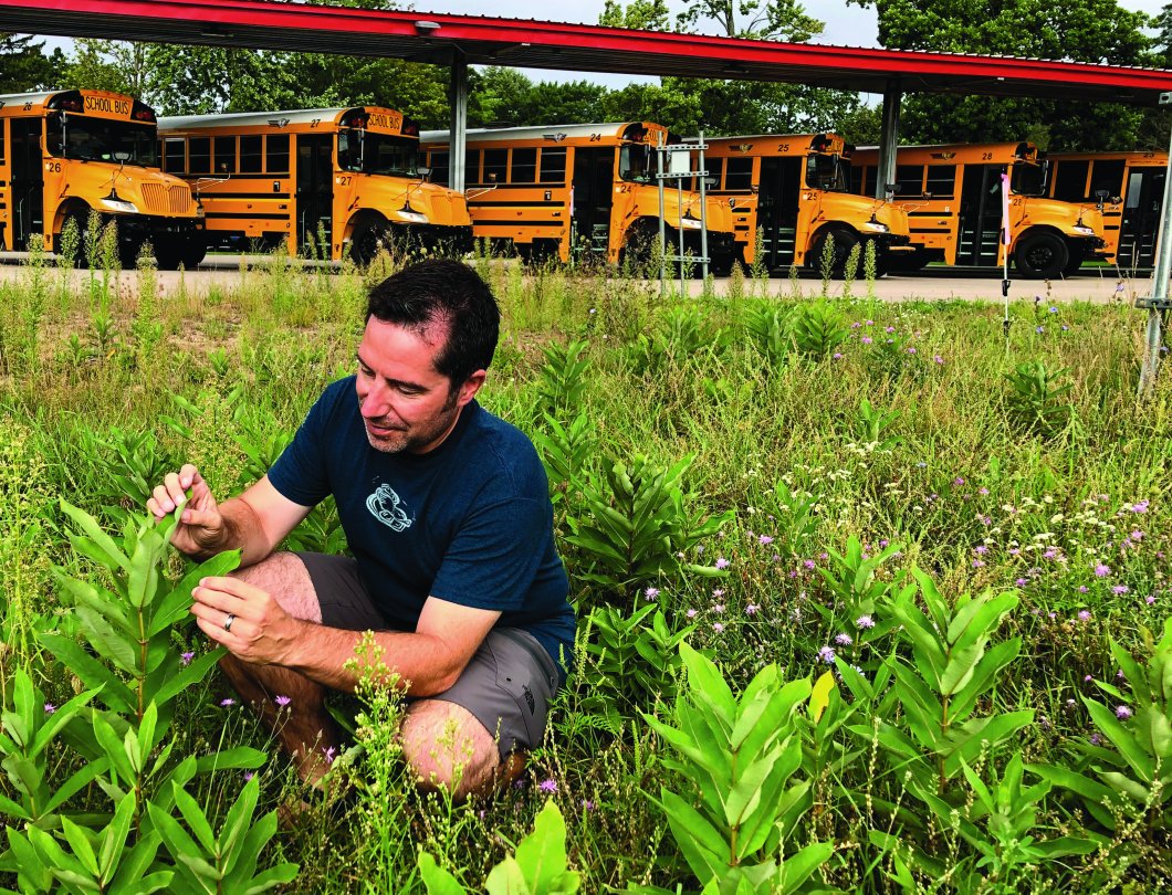 Michigan teacher Gabriel Knowles teaching about plants.