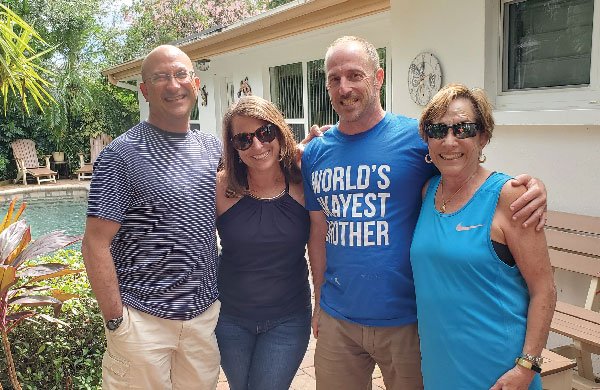 Marilyn Warner with three friends and family.