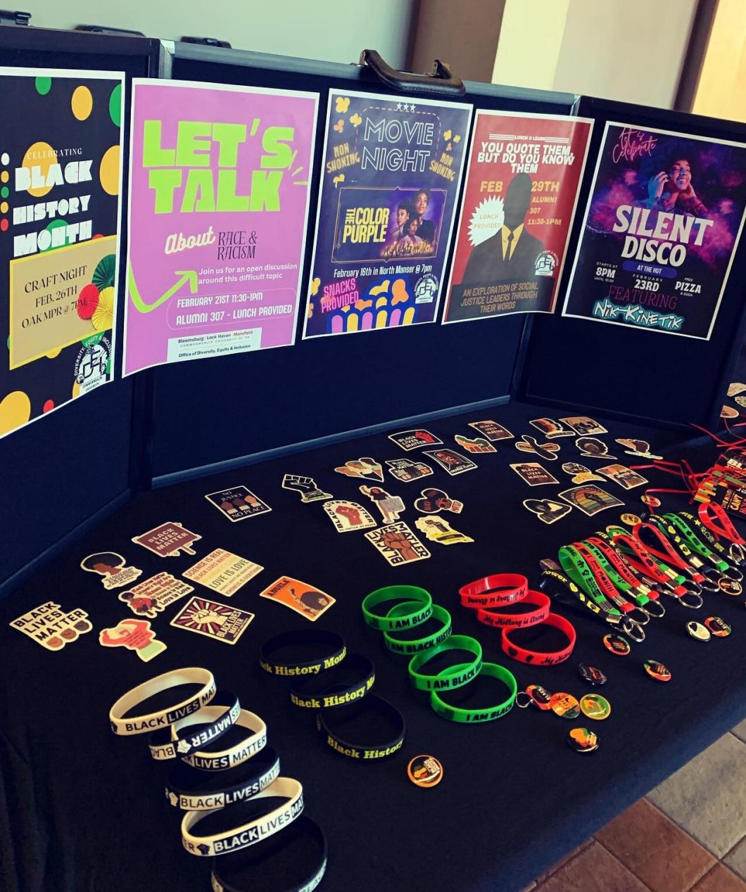 Photo of Black History Month table at Mansfield