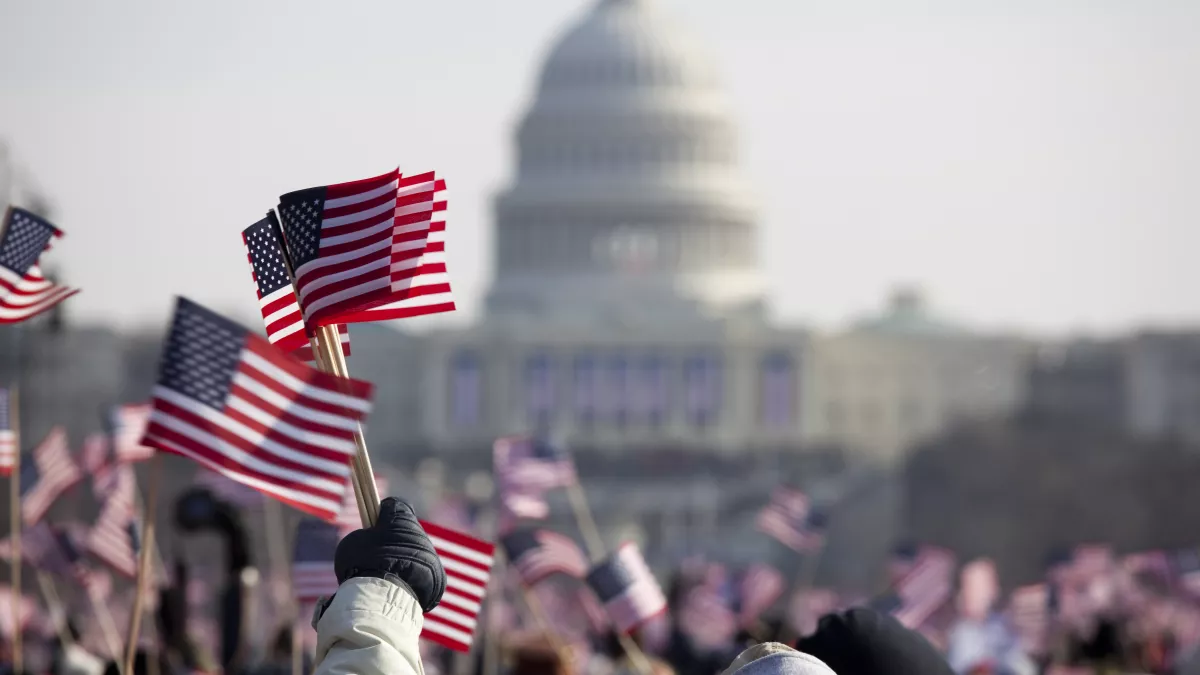 American Flags at the US Capitol