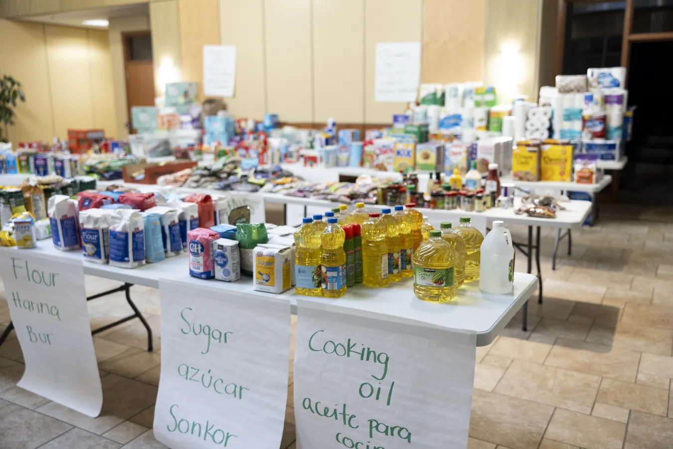 Donated food and products