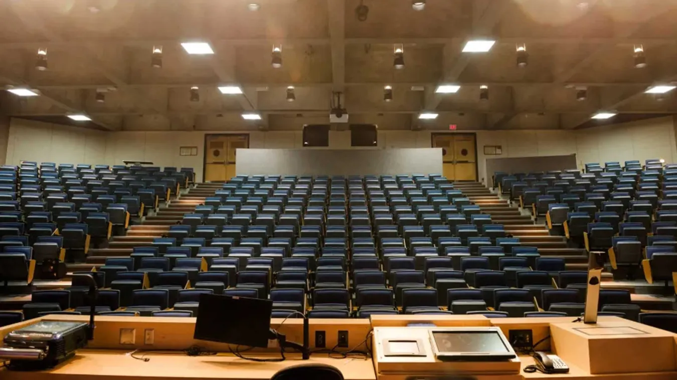 Empty college classroom