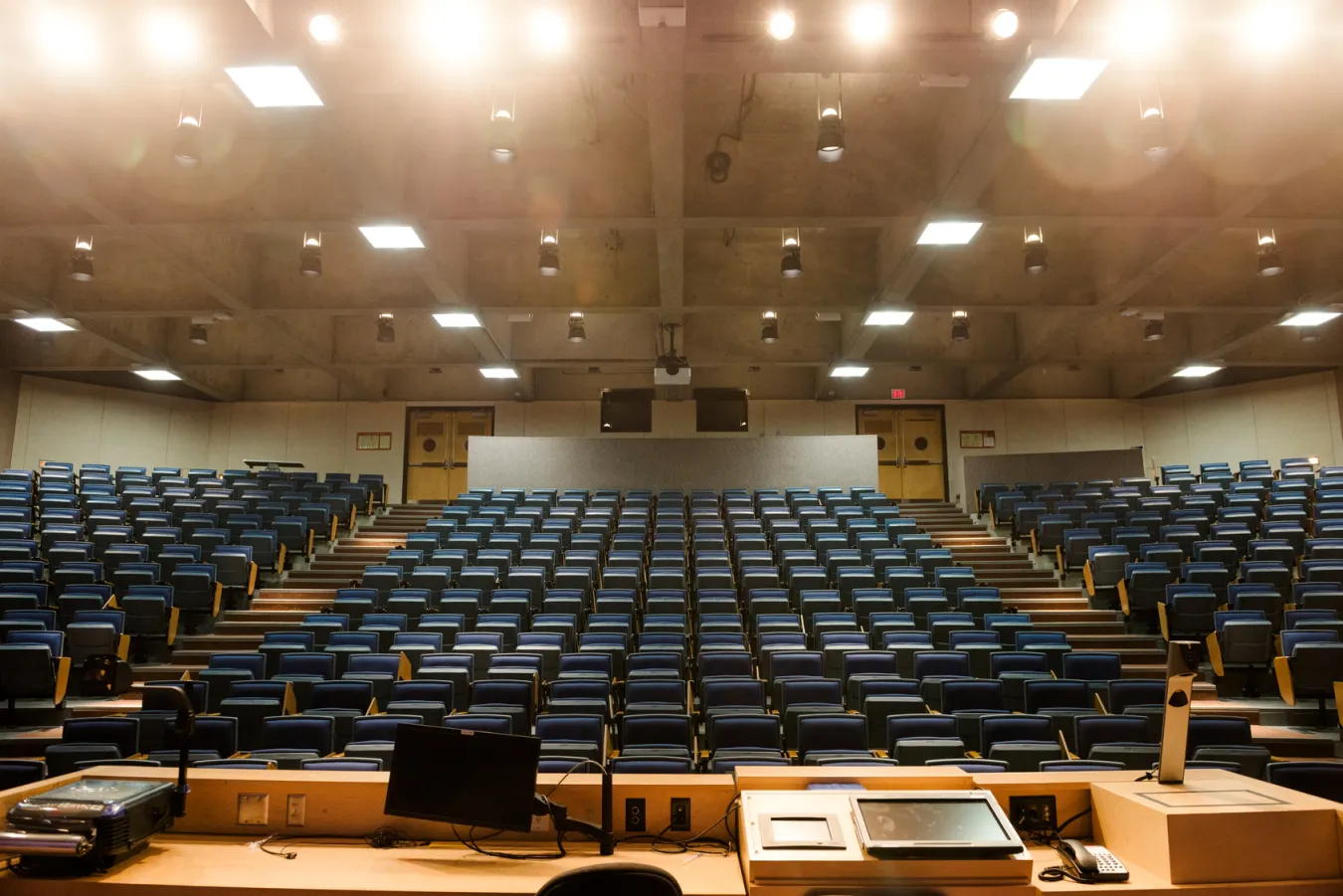 Empty college classroom