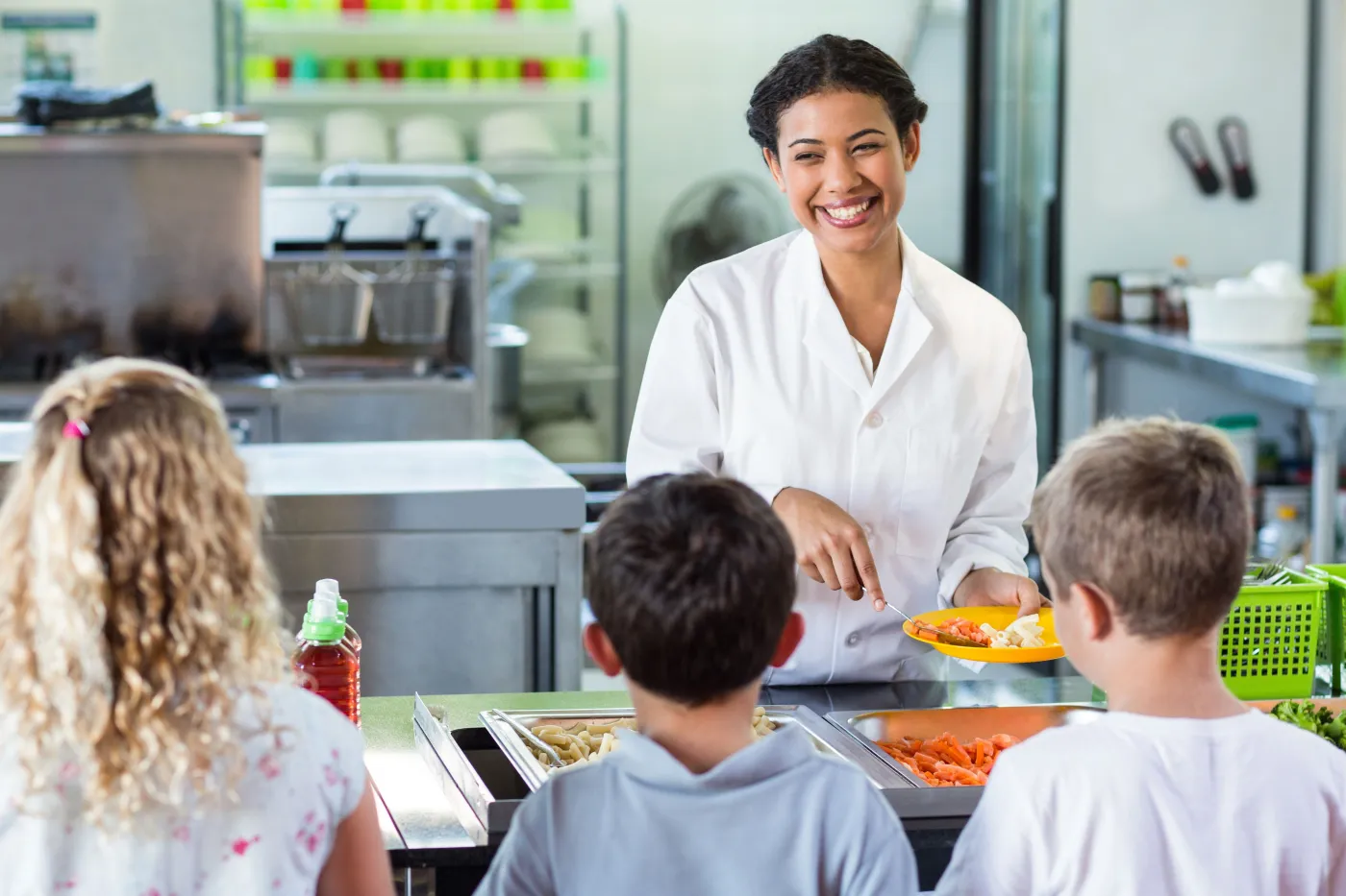 ESP serving students in the cafeteria