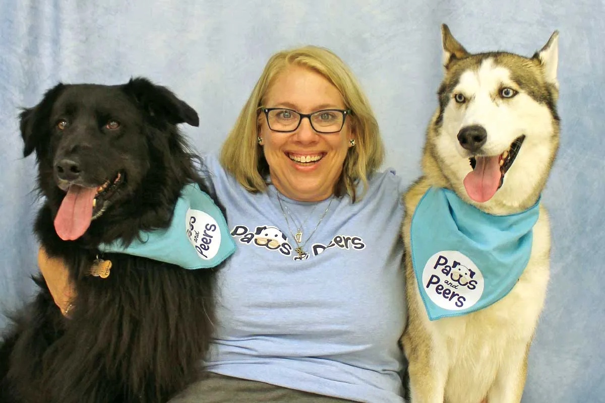 Bear and Olaf with Kino Junior High School STEM teacher Nancy Parra-Quinlan.