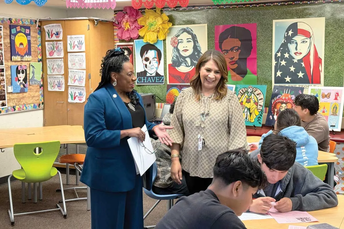 In Anaheim, Calif., Becky visited Veronica Lopez’s class at Loara High School.