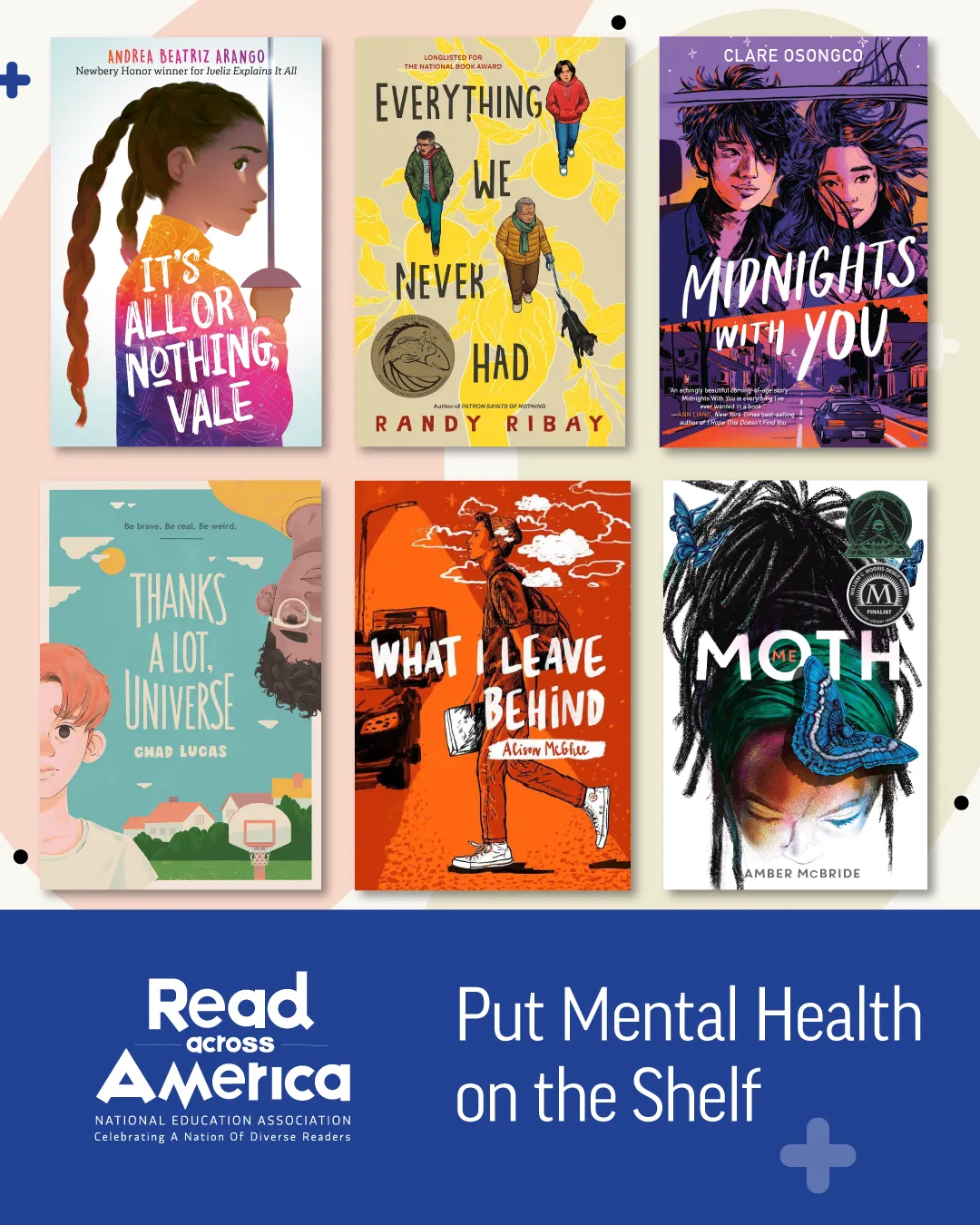 A collage of picture book covers for Mental Health Month