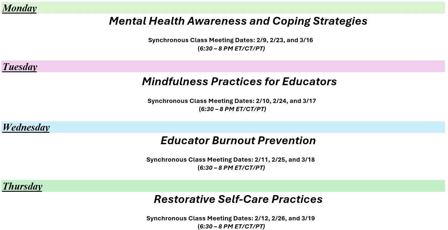 Mental Health Awareness Online Blended Learning Courses 