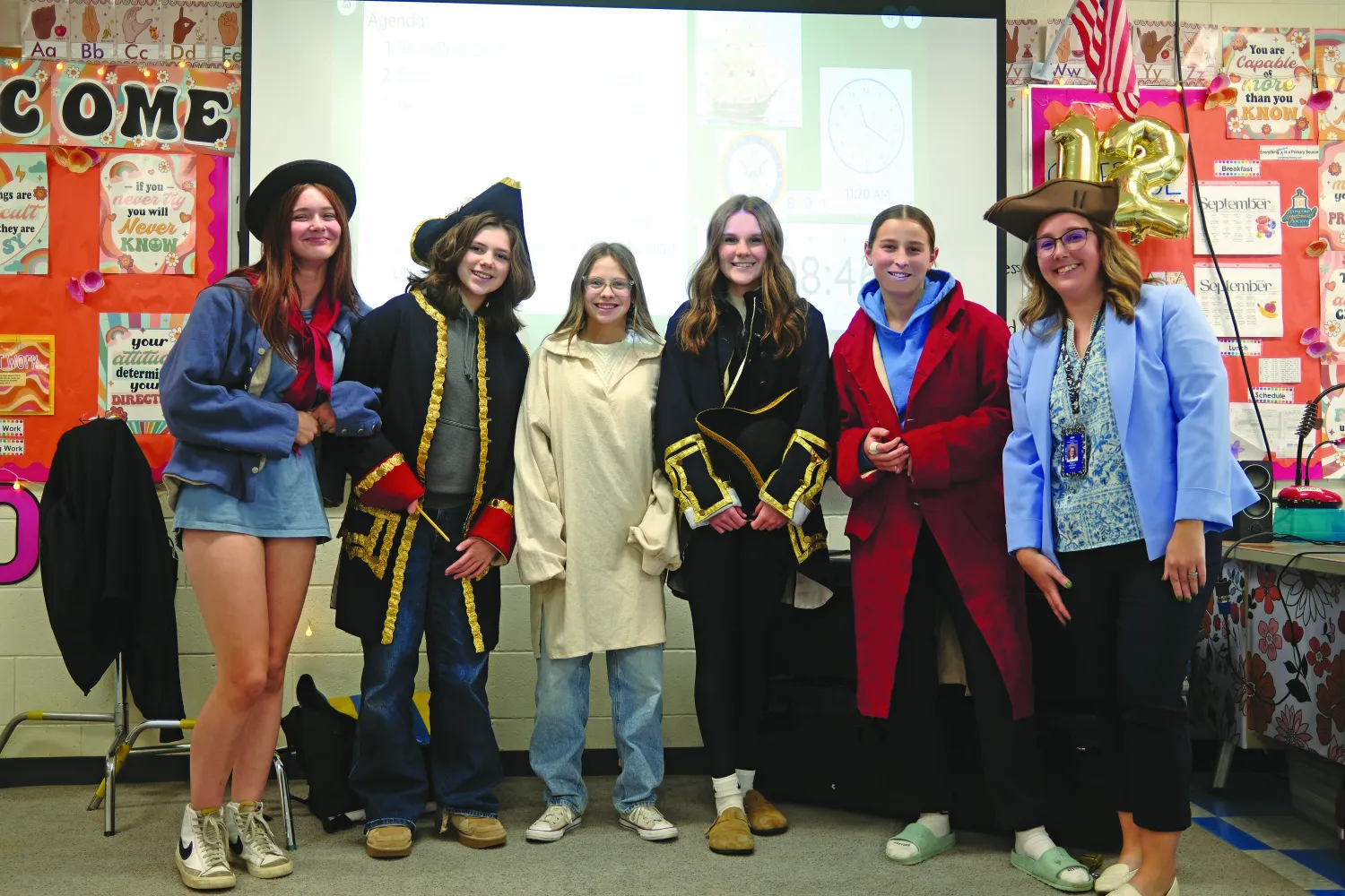 Megan Philbrook and students