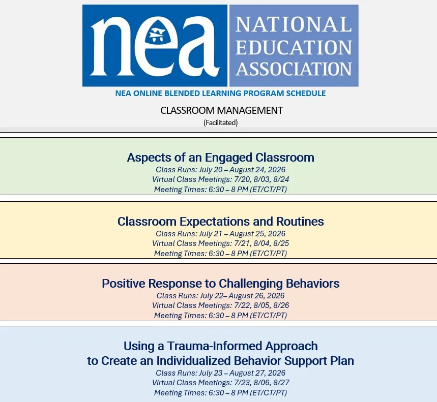 Classroom Management BL Schedule Summer 2026