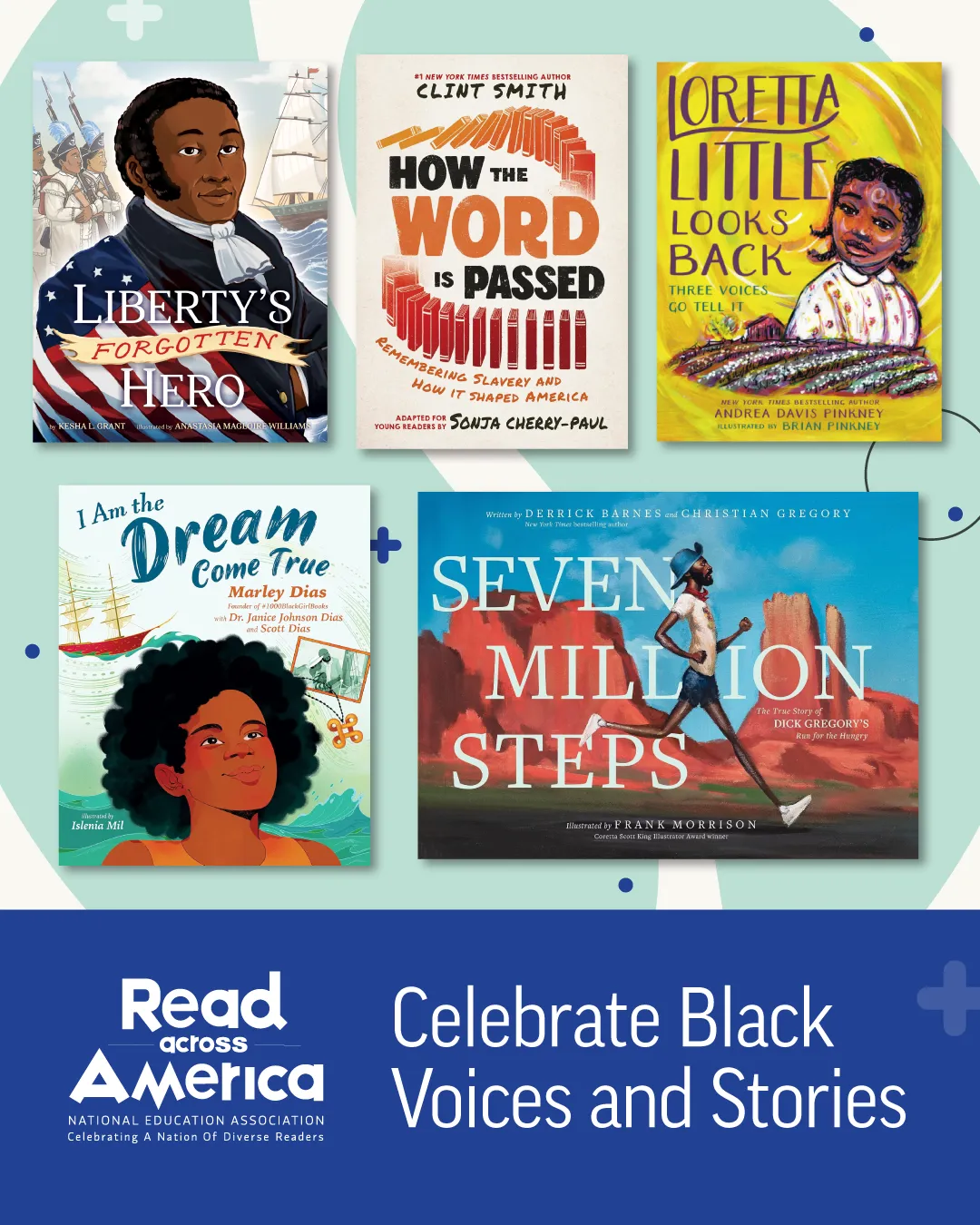 Collage of book covers from the 2026 Read Across America Calendar and text that says Celebrate Black Voices and Stories