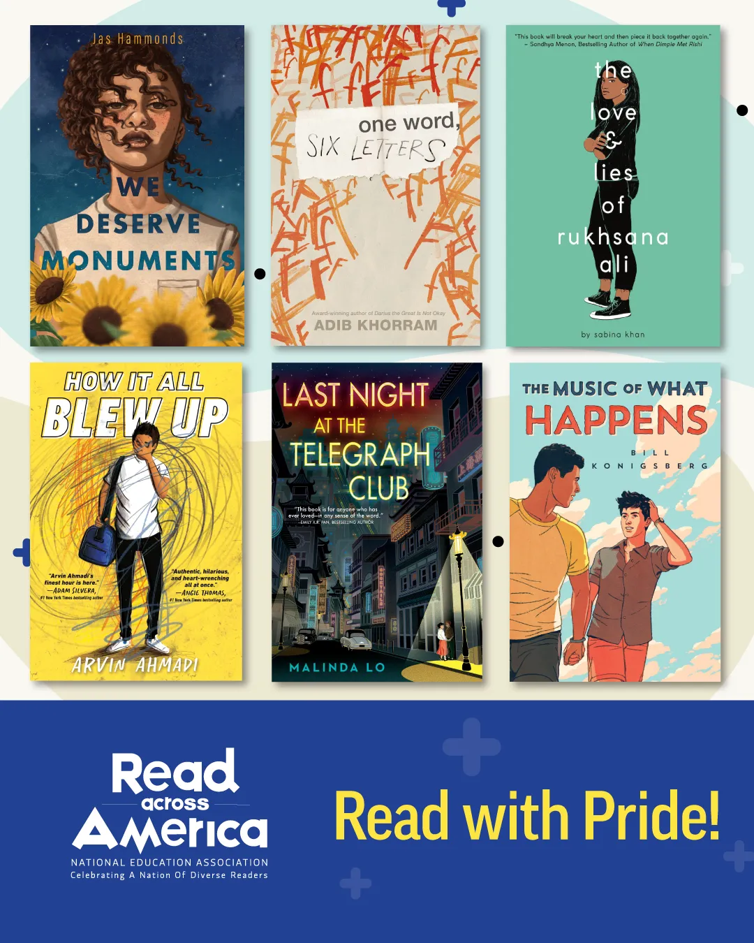 Collage of book covers from the 2026 Read Across America Calendar and text that says Read with Pride