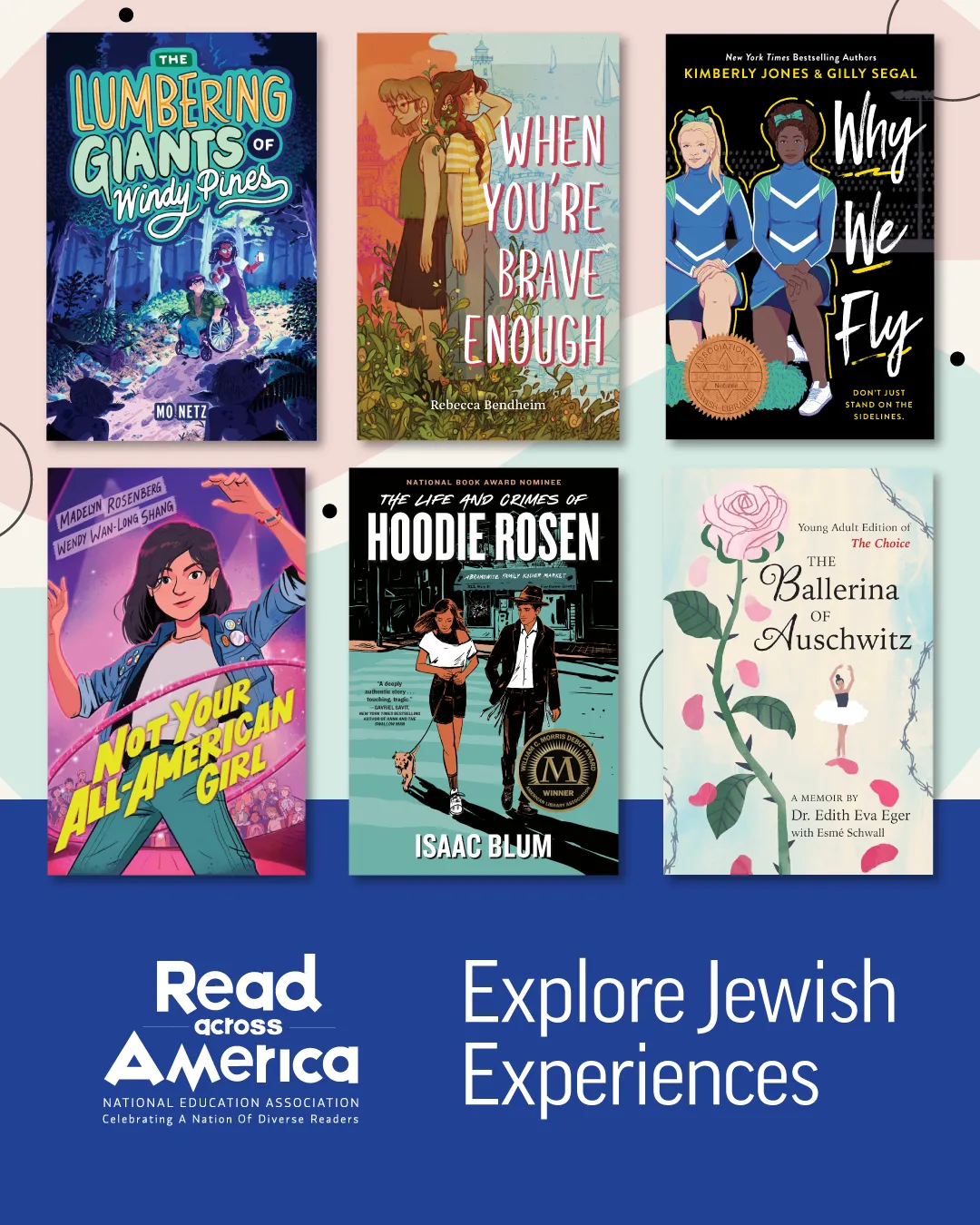Collage of book covers from the 2026 Read Across America Calendar and text that says Explore Jewish Experiences