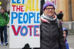 women marching in voting rights protest