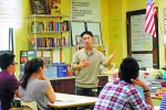 Takeru Nagayoshi in front of his classroom.