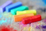 Rainbow colored chalk