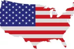 US Flag outlined in map