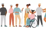 Graphic image of people with different types of disabilities.