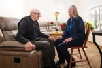 Retired teacher Robin Aslakson and her father, John Stafford