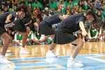 The Lady Raiders Step Squad performs during a pep rally at their school in Greenbelt, Md.