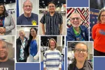 Collage of photos of 10 educators interviewed in the article. They are all standing in the Denver convention center