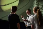 Science teacher Ryan Tucek takes his students to the school planetarium at least once a week