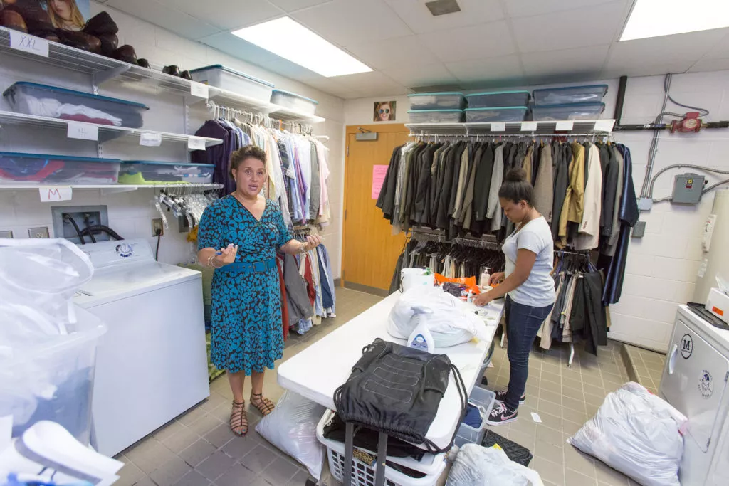Clothes closet at Marietta High School