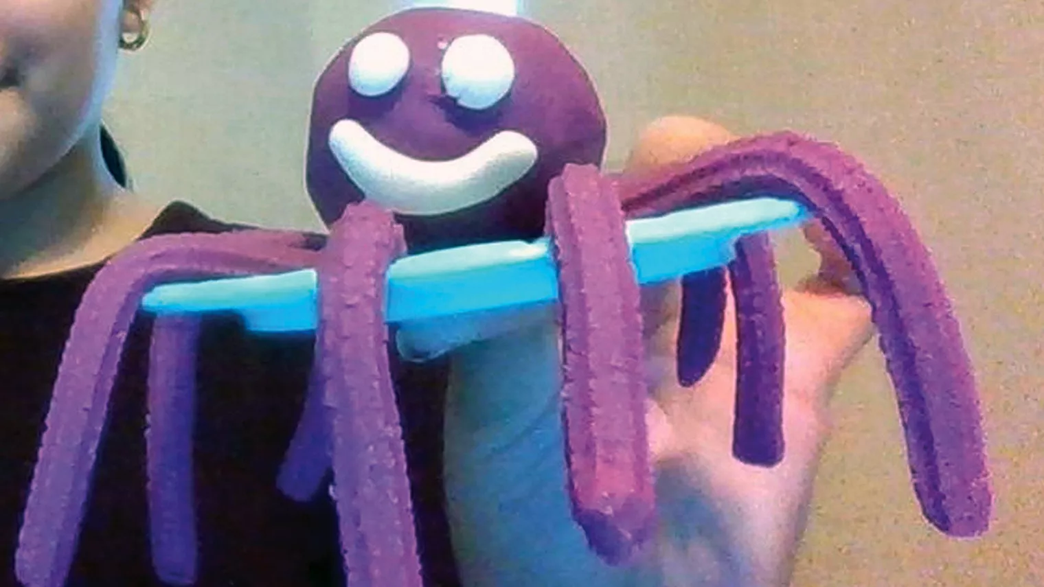 student octopus art made of clay