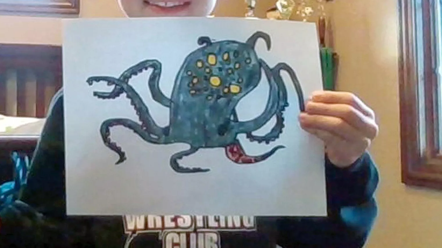 student octopus drawing