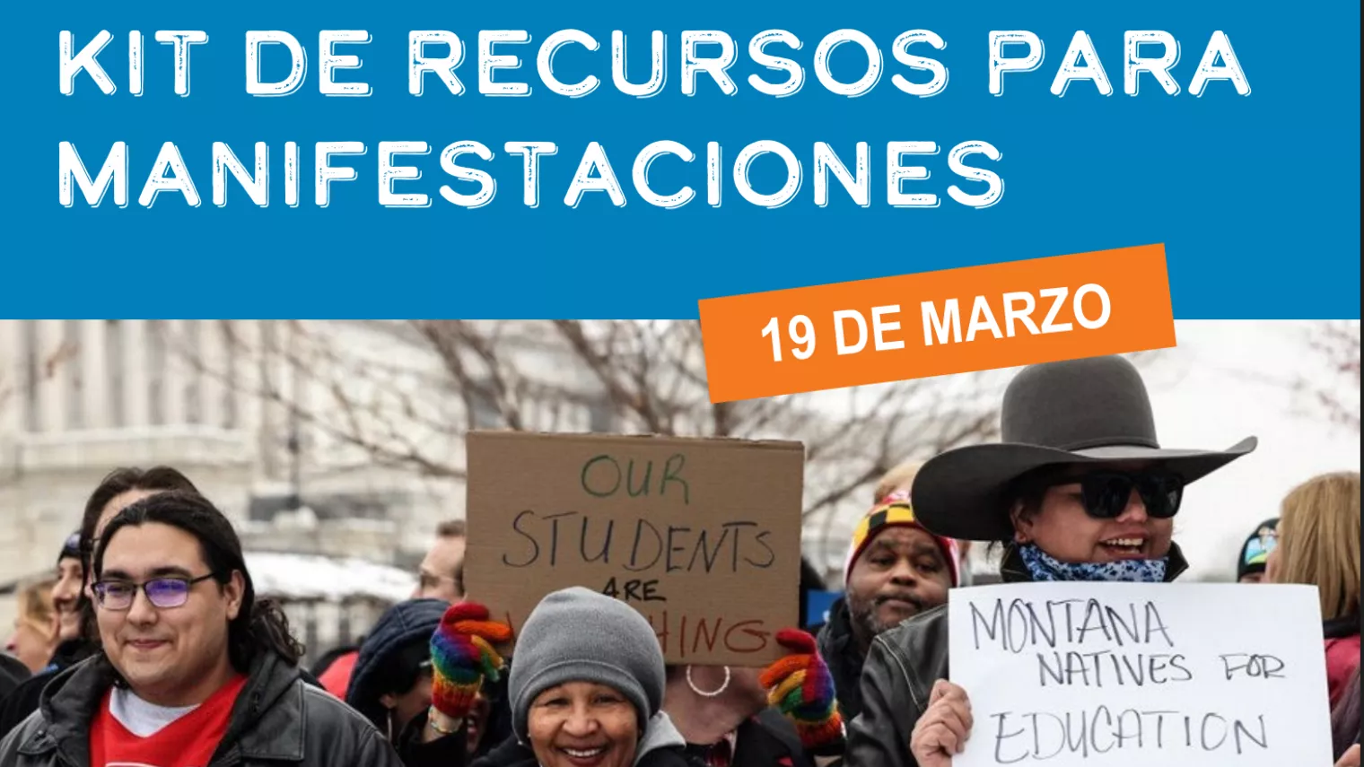 "Kit de recursos para manifestaciones" preview image - for Spanish March 19 walk in planning guide