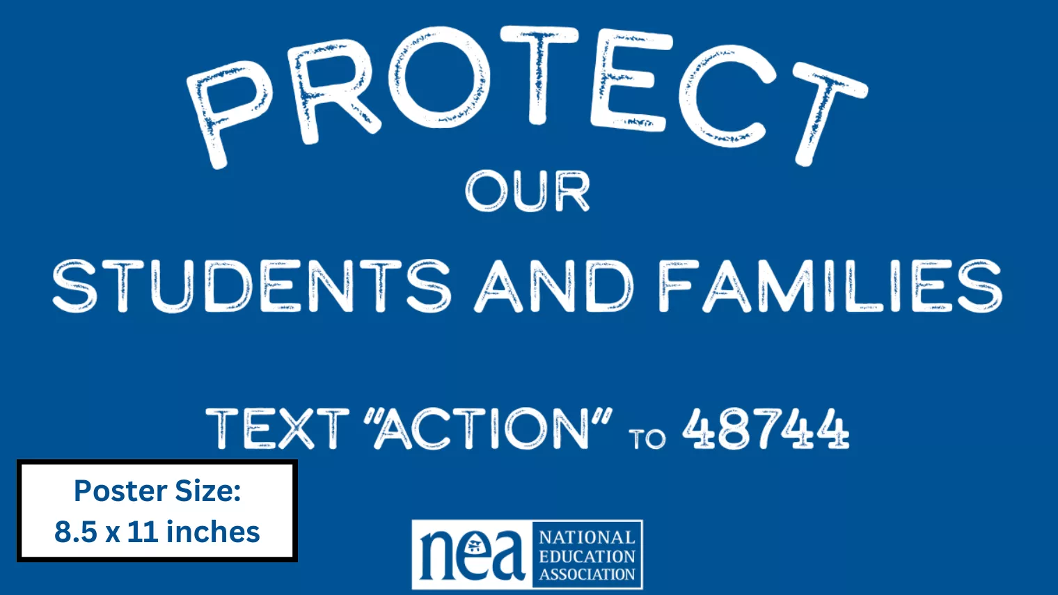 A preview image of the 8.5x11 version of the "Protect our students and families” rally sign