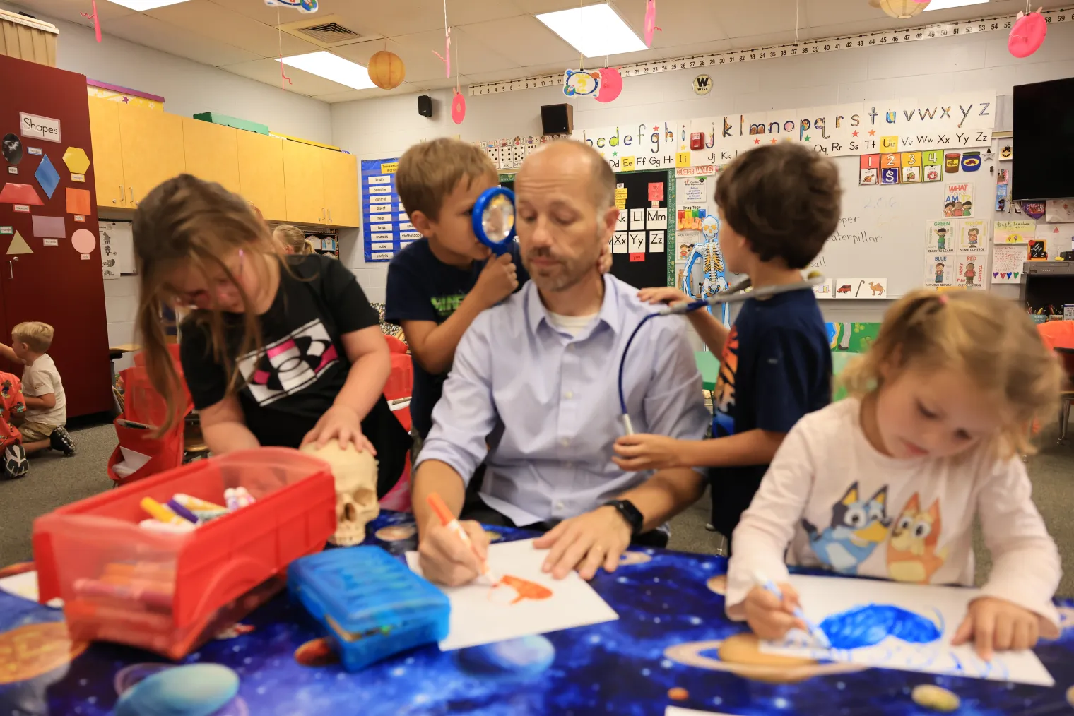 Taylor gets an ear exam