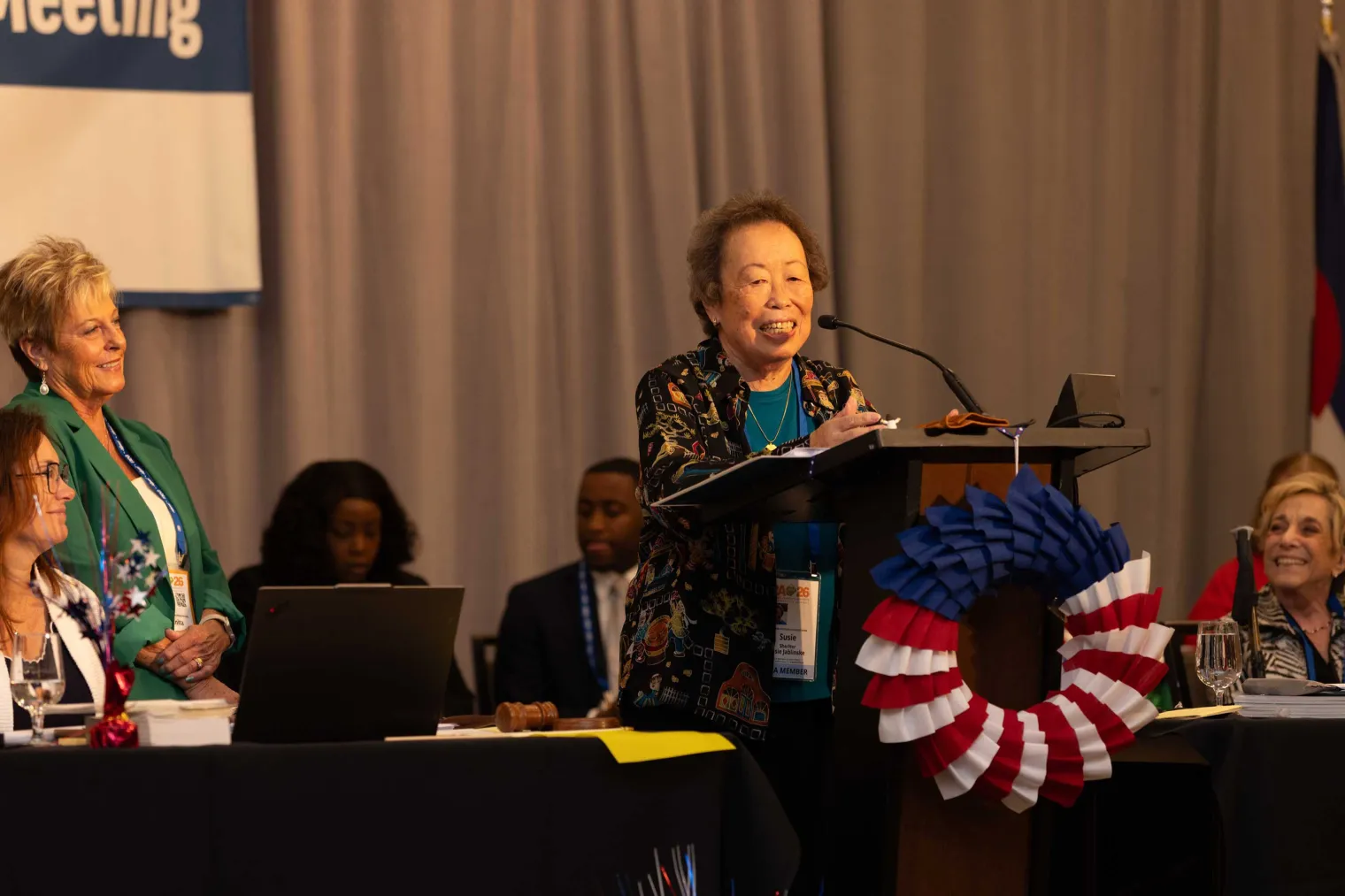 Susie Jablinske, from Maryland, NEA-Retired President Anita Gibson,  and NEA-Retired Vice President and DSA Committee chair Marilyn Warner