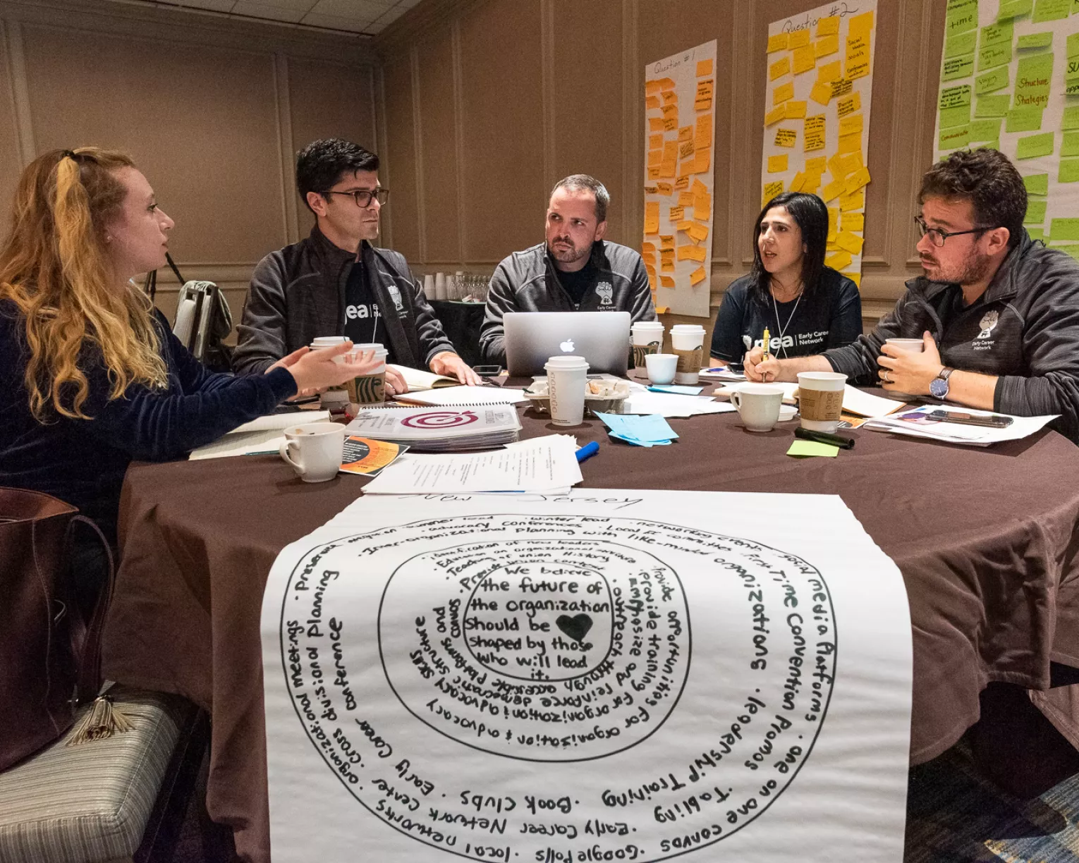 Educators collaborating around a table