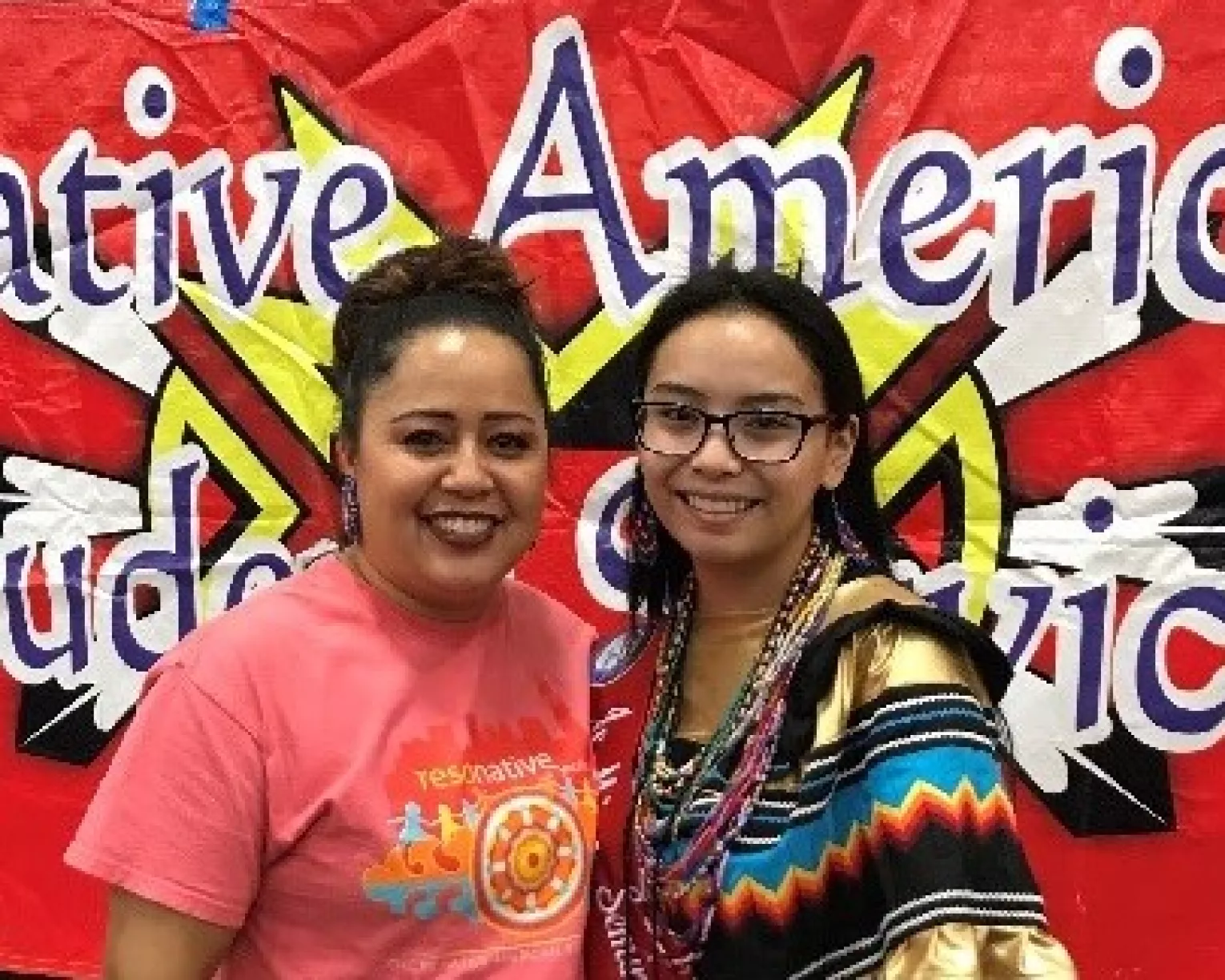 Dr. Star Yellowfish with Junior Miss Seminole Nation, an Oklahoma City high school student in the Native American Student Services program