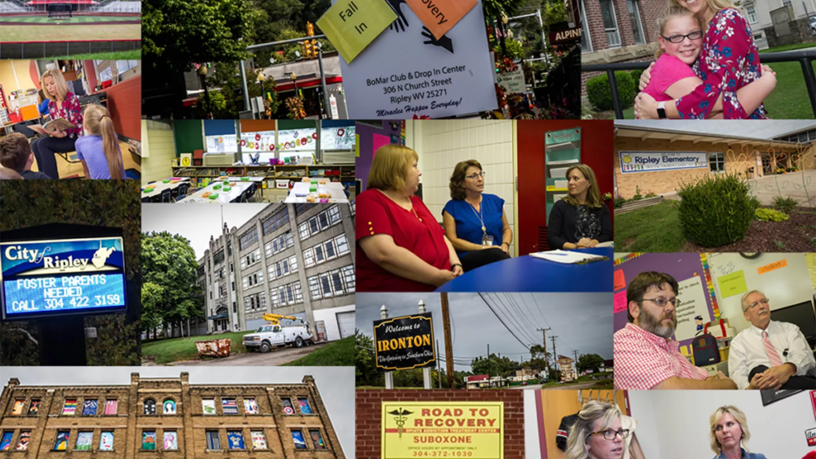 collage of images from Teaching the Children of the Opioid Crisis