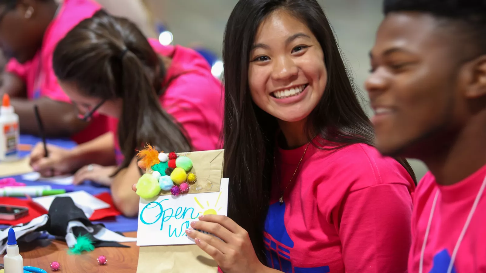 Students with crafts