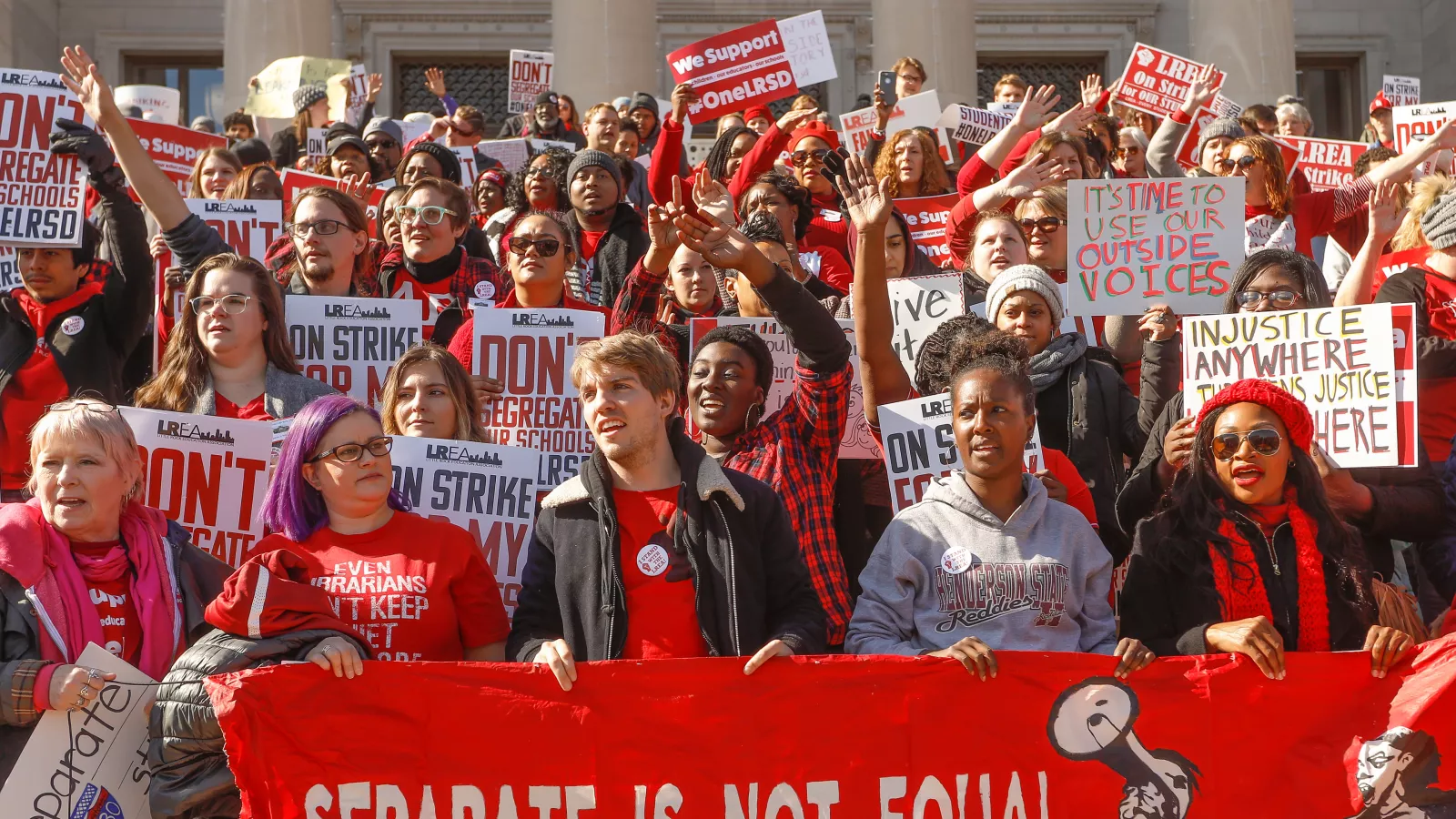 Educators at Little Rock strike