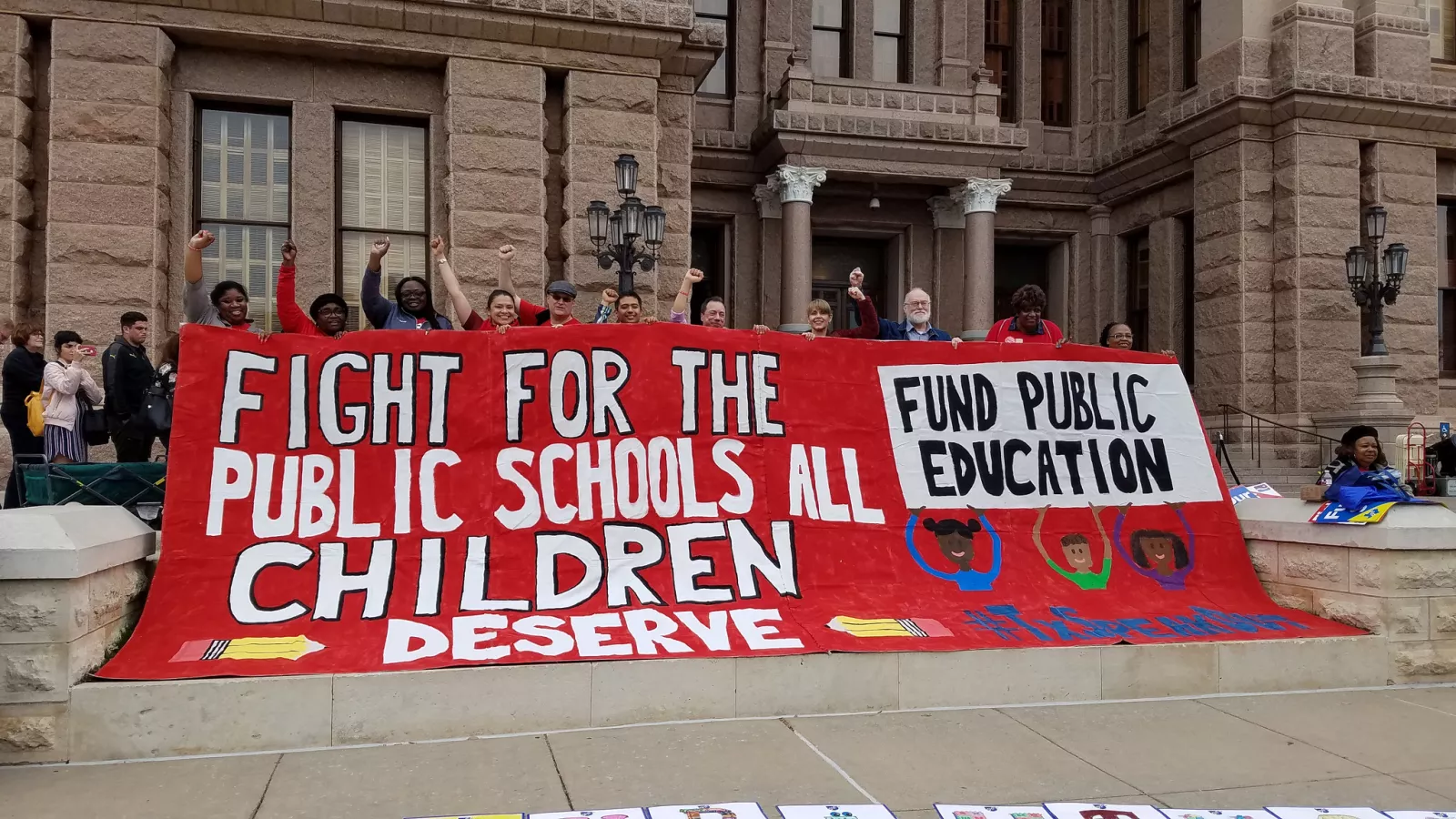 Fight for the public schools all children deserve banner