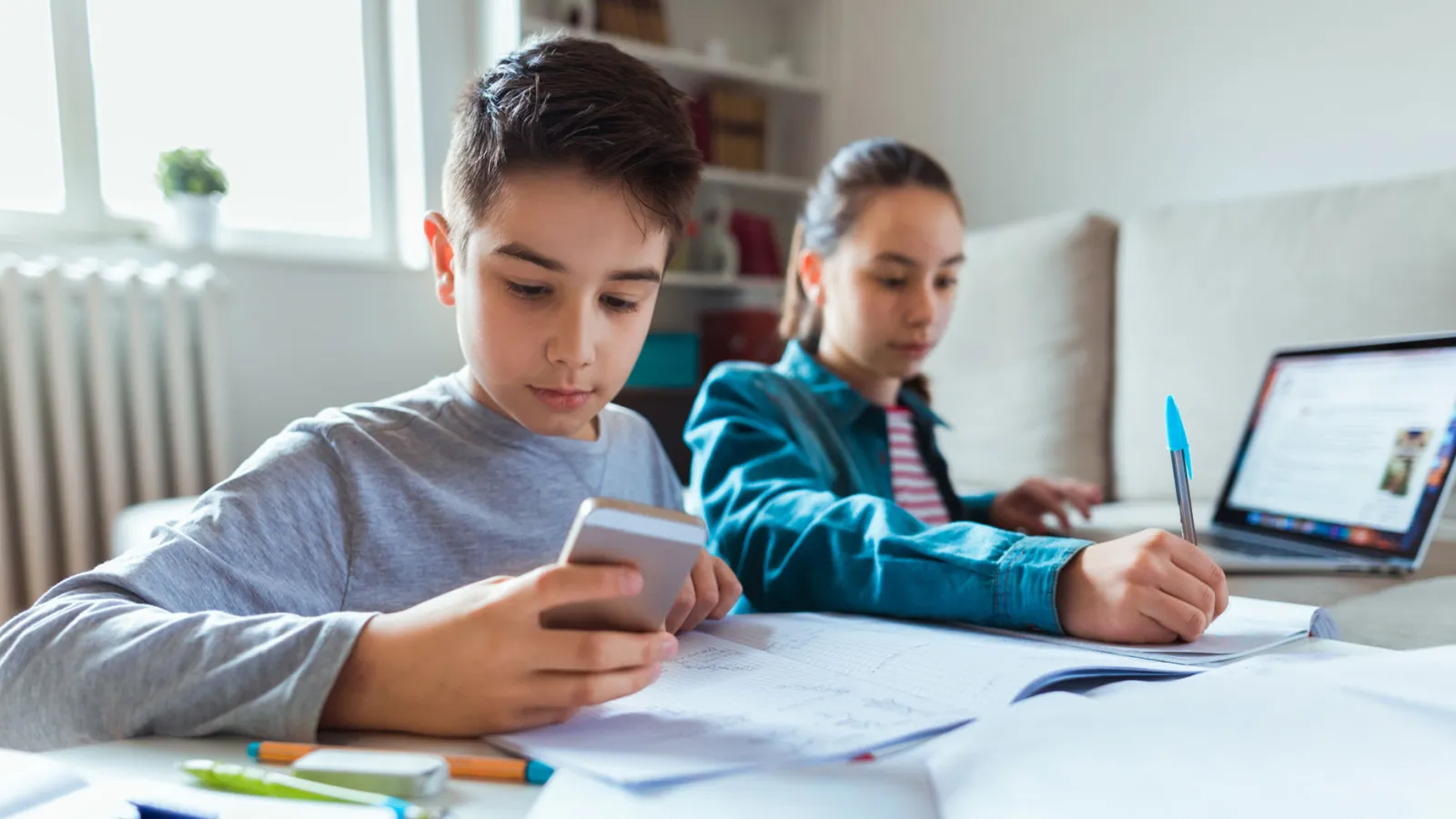 Kids doing remote learning