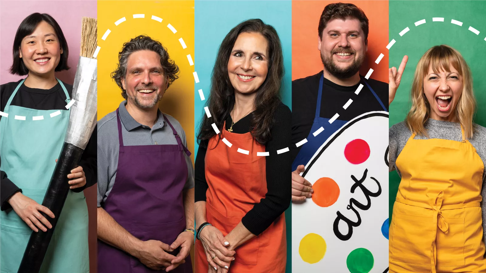 The elementary art team from East Maine 63, in Cook County, Illinois