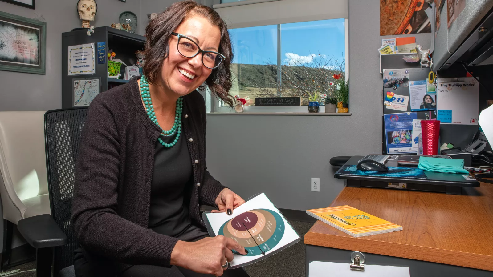 School counselor Carrie Maki in her office