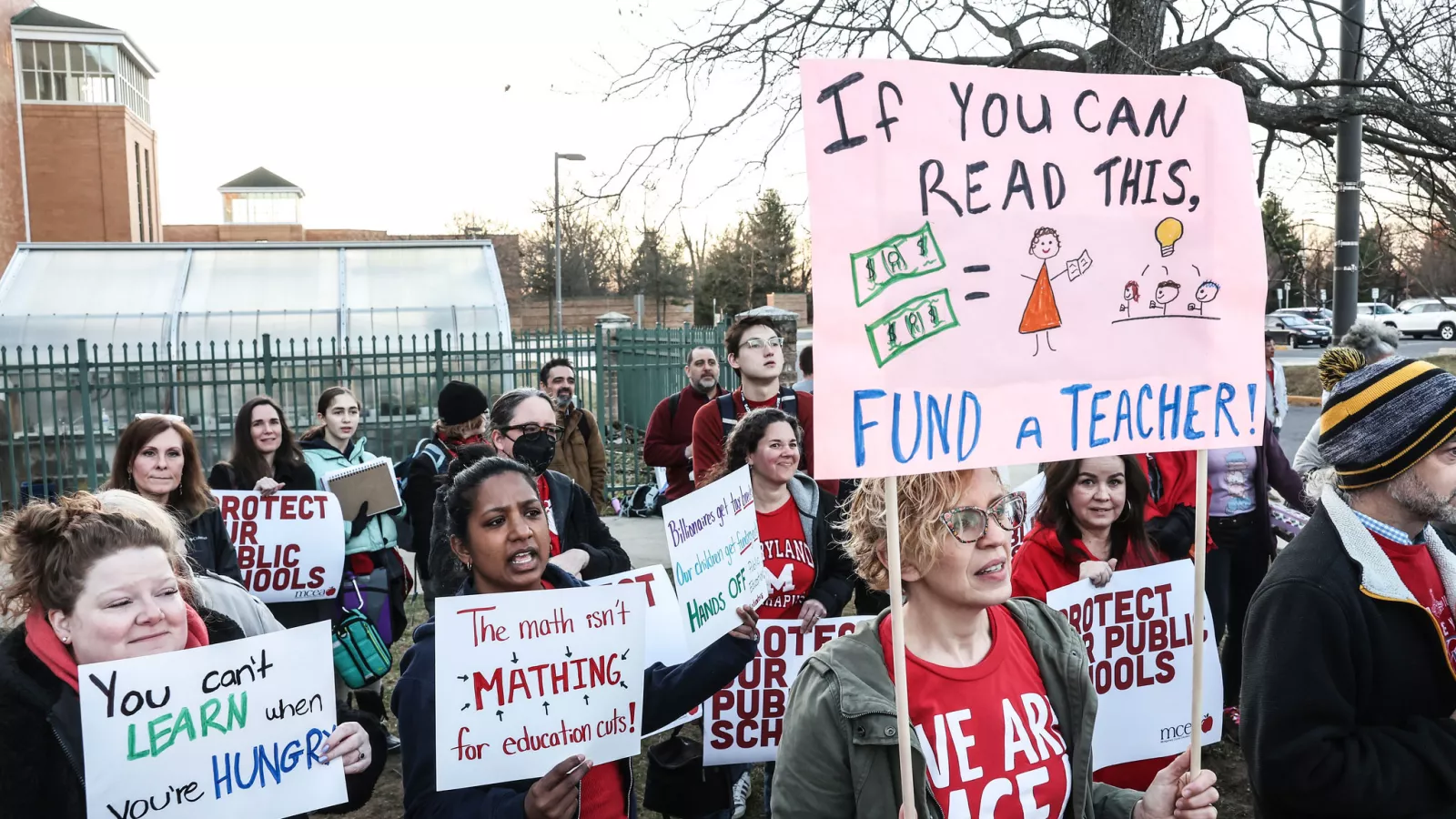 Group of educators rally for public schoolf unding