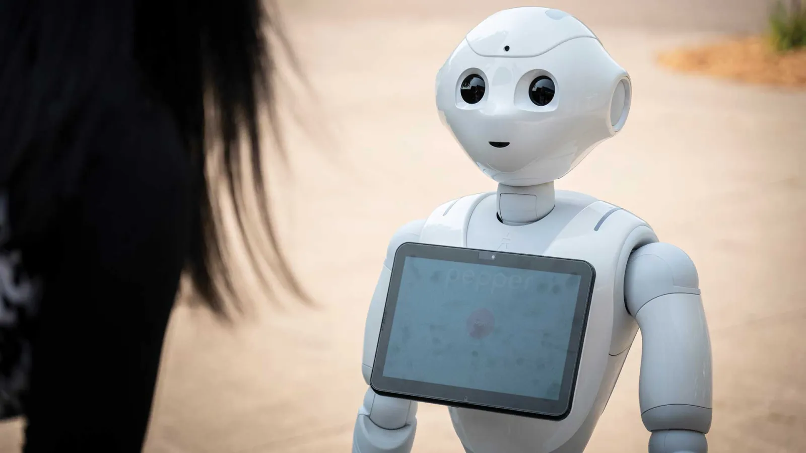 Robot looking at a human