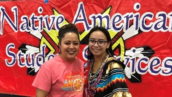 Dr. Star Yellowfish with Junior Miss Seminole Nation, an Oklahoma City high school student in the Native American Student Services program